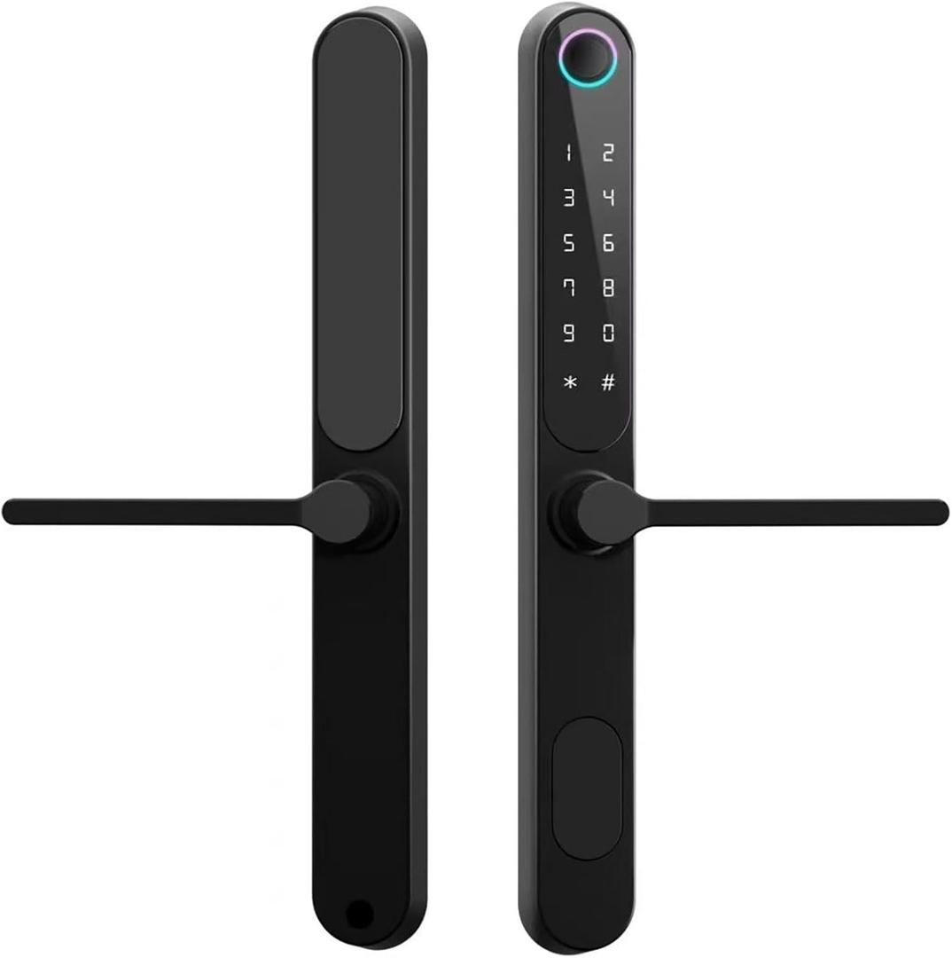 HIFAM Fingerprint Door Lock, TUYA APP Control Smart Lock Electronic Door Lock Biometric Door Handle Lock