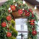 24 Pcs Diamond Art Christmas Ornaments Double Sided Christmas Balls Diamond Painting Xmas Ornaments DIY Red Black Gold Hanging Decorations for Adults Xmas Home Crafts Holiday Party Supplies