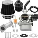 Carburetor Carb Air Filter Adapter Kit (Black), Replacement for Coleman Mini Bike CT100U CC100X 98cc Gasoline Engine Replacement for Massimo Mini Bike MB100