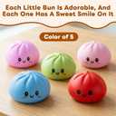 Glitter Dumpling Squishy,Dumpling Squishy Mystery Box,Squeeze for Stress Relief (Blue)