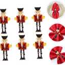 Operitacx 6pcs Nutcracker Shape Napkin Rings, Nutcracker Napkins Napkin Buckle for Christmas Table Dinner Setting