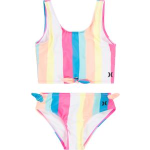Hurley Girls' Tankini 2-piece Swimsuit (Large, White/Multi Stripe)