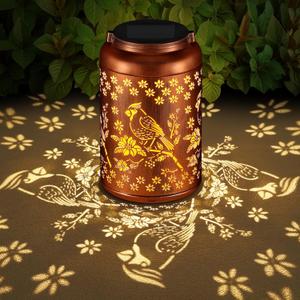 Cardinal Solar Lanterns Outdoor Waterproof Garden Decor, Christmas Cardinal Birthday Gifts for Women Mom Grandma,Hanging Metal Solar Lanterns LED Decoration(01-Red Bird)