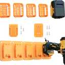 20 Pack Battery Holders Tool Holders for Dewalt 20V Drill Tools,10pcs Tool Hangers and 10pcs Battery Organizer Wall Mount(Yellow,70pcs Screws)