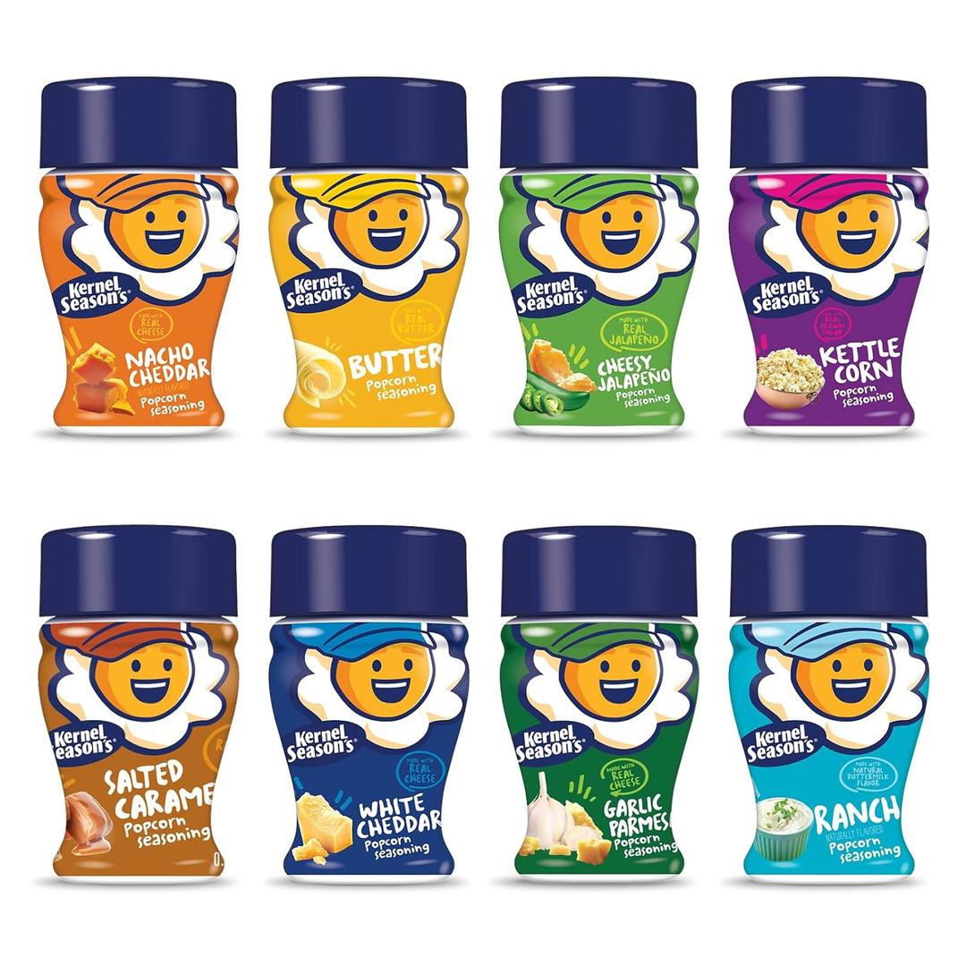 Kernel Season's Popcorn Seasoning Mini Jars Variety Pack, 0.9 Ounce (Pack of 8) (EXP 09/24/26)