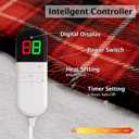 Red Christmas Electric Heated Blanket 62"x84", Fast Heating Twin with 8 Hours Auto Off/8 Heats Levels, Soft Plaid Sherpa with ETL Certification, Gift for Women Adults Keep Warm in Home Office