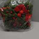 6 Pcs 15" Christmas Mini Cabinet Wreaths for Kitchen,Artificial Norfolk Pine & Cypress Wreath with Red Berry Bow for Christmas Decorations Window Door Fireplace Table Staircase Indoor Outdoor