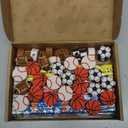 Chivao 36 Set Sports Pencils and Erasers for Kid Baseball Soccer Football Sports Theme Party Favors for Students Back to School Stationery Birthday Gift Supplies Rewards Teacher Prizes