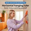 Hang Hero-3-in-1 Picture Hanging Tool, Magnetic Nail Hanger with Level Ruler, No Hammer Wall Mount Tool for Frame Mirror Gallery Decor, Comes with 20 Brad Nails