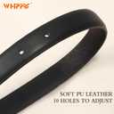 WHIPPY Women Skinny Leather Belt for Jeans Pants Dresses Ladies Fashion Waist Belt with Shiny Gold Buckle (Black)