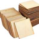 Juvale Wood Squares for Crafts - 60 Pack, 2 x 2 in Poplar Plywood - Unfinished Loose Parts & Wood Pieces for DIY Painting Projects