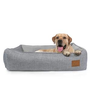ATIFBOP Orthopedic Dog Bed, Bolster Dog Sofa with Removable Cover, Cooling Pad Memory Foam Couch, Pain Relief Pet Bed (Grey, 40x31x11 inch)