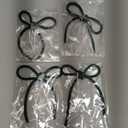 FLAIR GIFTS 6 Pcs 4.3" x 6" 2025 Christmas Bows for Tree Decor, Green Sparkly Glitter Rhinestone Bow Ornaments with Twist Tie for Xmas Decoration, Wreath, Garland, Gift Wrapping