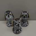 3-Pack Owl Decoys for Bird Deterrent - Weatherproof Bird Repellent Devices for Outdoor Use - Plastic Owls to Scare Birds Away and Control Garden Pests