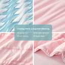 Cozy Bliss Seersucker Cooling Comforter Queen Size, Q-Max 0.45 Reversible Lightweight Cooling Blanket, Breathable Silk Smooth Summer Bedding Quilt for Hot Sleepers Night Sweats Pink