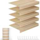 Wire Shelf Cover,Suitable for 24x16 Inch Pantry Wire Rack Covers,0.25 Inch Thick PVC Wood-Look Faux Wood Shelf Covers,Set of 5 (24W*16D Inch)