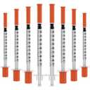 Insulin Syringe with Needle, 1ml 30 Gauge 5/16 inch (8mm), Individual Wrapped, 30 Pack