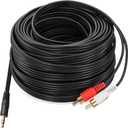 2RCA Aux Audio Cable 30 Feet,3.5mm Aux to 2RCA Male Stereo Audio Y Cable