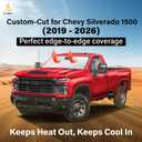 EcoNour Windshield Sunshade Compatible for Chevrolet Silverado 1500 2019-2024 2025 2026, Sun Visor for Front Windshield & Window Sun Shade Cover, UV Heat Blocker & Protector, Car Accessories