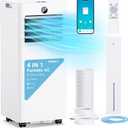 Portable Air Conditioners 8,000 BTU, Quiet Air Conditioner with WiFi/App Control, 24H Timer, Dehumidifier, Fan, Cooling, Sleep Modes 4-in-1 AC Unit for Room with Window Kit, for Bedroom/Office