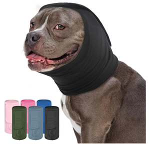 KOESON Dog Calming Hoodie, Soft No Shake Ear Wraps for Dogs, Adjustable Dog Ear Muffs Noise Protecion, Head & Neck Covers for Dogs for Thunder, Firework, Grooming, Separation Anxiety, Hematoma L