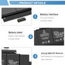 A1398 Battery Replacement A1494 A1618 Battery for MacBook Pro 15 inch (Late 2013, Mid 2014, Mid 2015 Version) [11.36V/99.5Wh]