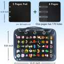 Portable Enamel Pin Trading Book & Display Bag, 6-Page Portable Display Bag for Collectors, Travel Brooch Organizer with Transparent PVC, Holds 300+ Pins.(6 Black Pages 5 SPacers,Without Accessories)