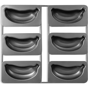 6-Cavity Banana Cake Pan Non-Stick Carbon Steel Baking Mold for Mini Cakes, Perfect for Homemade Desserts & Gifts