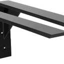 Heavy Duty Shelf Brackets 2 Pack 20" x 10" x 2.5" Black Steel 3/8" Thick Countertop Support Mantel L Bracket for Wood Granite Quartz Countertop