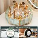 CoralHouse 360 Rotating Makeup Organizer Spinning Vanity Organizer with Makeup Brush Holder for Countertop, Bathroom Storage, Skincare, Perfume & Cosmetic Organizer for Vanity