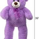 HollyHOME Teddy Bear Stuffed Animal Plush Giant Teddy Bears with Footprints Big Bear 36 inch Purple