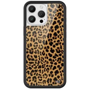Wildflower Cases - Compatible with iPhone 16 Pro Max | Protective Black Bumper, 6.5ft Drop Test Certified, Women Owned Small Business | Leopard Animal Brown Spots Cute Trendy | Meow