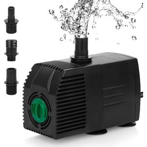 BARST Submersible Water Pump,400GPH Aquarium Pump with 16.5ft Power Cord, Pond Pump Fountain Pump with 3 Nozzles & Pre-Filter Screen for Fish Koi Tank, Outdoor, Waterfall (1500L/H,25W)