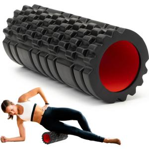 Foam Roller for Deep Tissue Massager, 13" High Density Exercise Patented Roller for Muscle Massage and Myofascial Trigger Point Release Back Roller for Fitness, Yoga and Pilates (Black)