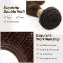 16 18 20 Inch Brown Human Hair Bundles Straight Bundles Human Hair Double Weft 3 Bundle Brazilian Virgin Human Hair Weave for Black Woman Natural Brown Color (#4，300g/Pack)