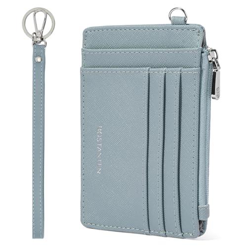 BOSTANTEN Small Wallet For Women RFID Leather Credit Card Holder Slim Wristlet Keychain Wallet With Zipper Pocket