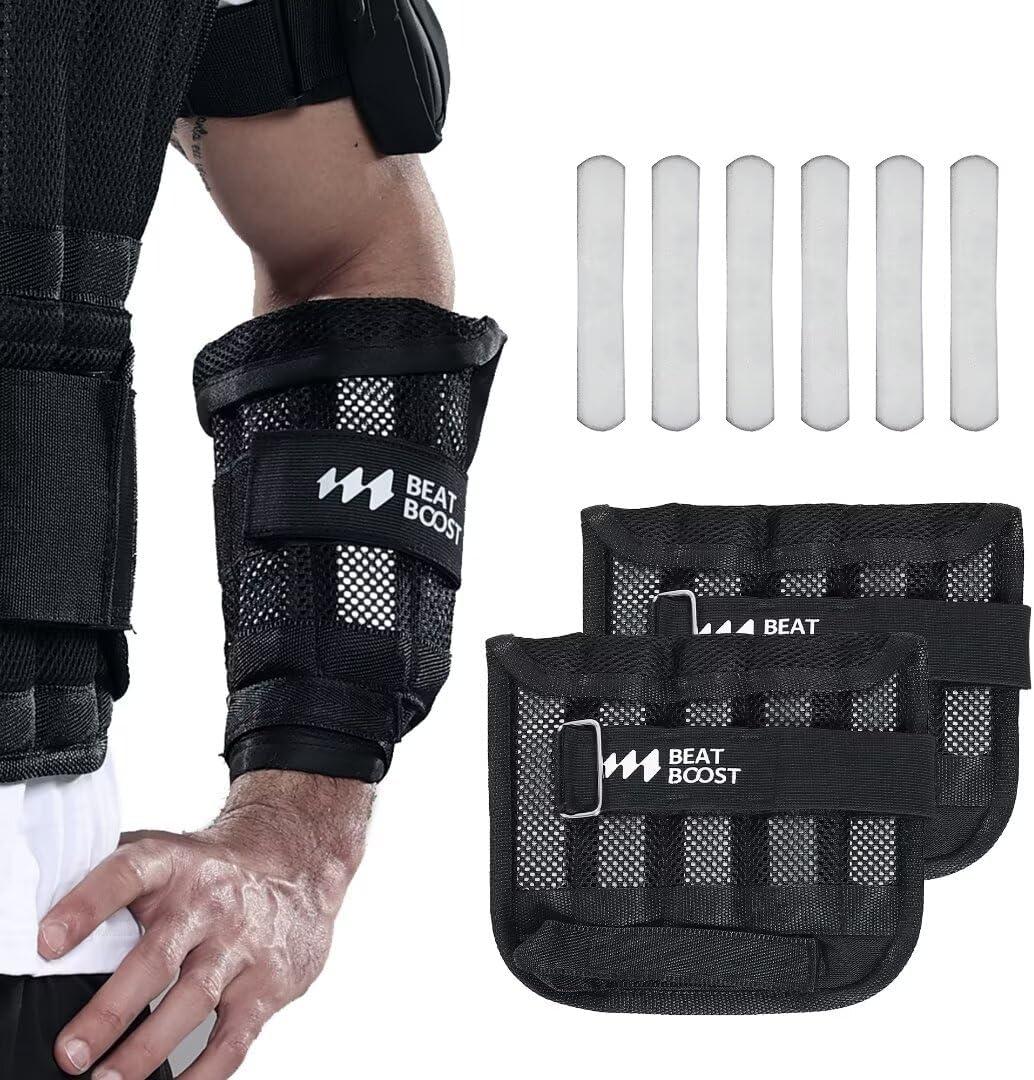 Wrist Weights A Pair of 4 Lbs for Women Men Adjustable BeatBoost Arm Weight Set for Walking Pilates Exercise Workout Gym Aerobics