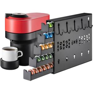 ZCDCP for Nespresso Coffee Pod Holder, Vertuo Pod Holder Drawer Wall Mounted Coffee Pod Organiser (Left (50Pods Capacity))