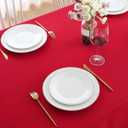 FOLINS&HOME Red Square Tablecloth 54 x 54 Wrinkle Free Waterproof Polyester Table Cloths, Spillproof Heavy Duty and Washable Table Cover for Party, Banquet, Indoor and Outdoor-Rectangle/Oblong