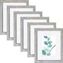 SESEAT 8x10 Picture Frame Light Grey Set of 6, Display Pictures 5x7 With mat or 8x10 Without Mat