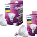 Philips LED 75W PAR30 2-Pack Ultra Definition Bright White (3000K) 850 Lumen (10.5W = 75W) Dimmable Flicker-Free Light Bulbs
