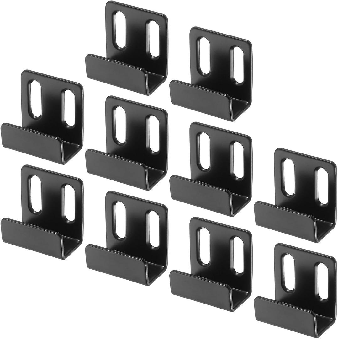 uxcell 10Pcs Mounting Bracket, 35x36mm Stainless Steel Tile Display Wall Hanger, Wall Mounted Hook Fastener Bracket for Mirrors Picture Frames, Black