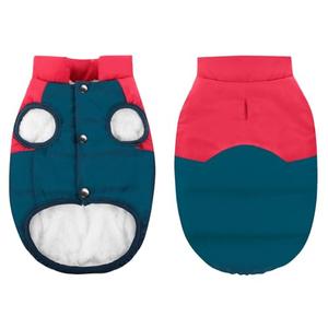 ASENKU Dog Winter Coat - Waterproof Windproof Dog Jacket, Warm Snowproof Doggie Puffer Vest for Cold Weather, Lightweight Snow Coats for Small Medium Large Dogs (Red & Navy, XXXL)