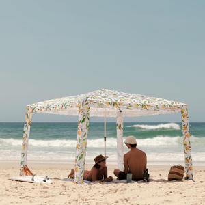 CoolCabana Beach Shade Tent - Easy Setup, UPF 50+ Protection, Large & Medium Sizes, Compact & Wind Resistant - Beach Cabana for The Whole Family - Lemon Scarletta, Medium (43ft2 - 6’6” x 6’6”)