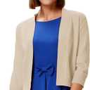 GRACE KARIN Women Cardigan Sweaters Lightweight Knit Cropped Cardigans Trendy 3/4 Sleeve Shrug Bolero S-3XL (Beige, L)