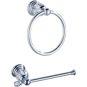 WOLIBEER Crystal Toilet Paper Holder Chrome Hand Towel Ring Towel Holder Bathroom Accessories Polished Wall Mounted 2 Pieces (Silver)