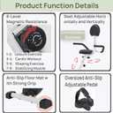 CUDOEEAI Ergonomic Recumbent Exercise Bike, Foldable Space-Saving, Quiet Magnetic Resistance, LCD Monitor & Tablet Holder for Indoor Cardio