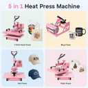 Seeutek Heat Press Machine, 5 in 1 Heat Press for T Shirts, Hat,12x15 Inch