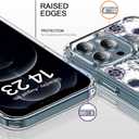 bicol for iPhone 12 Pro Max Case with Screen Protector and Camera Lens Protector - Fashionable Flower Floral Designs for Women Girls - Shockproof Acrylic Clear Phone Cover 6.7" - Elegant Skulls