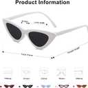 5 x SOJOS Retro Vintage Narrow Cat Eye Sunglasses for Women Clout Goggles Plastic Frame Cardi SJ2044 with White Frame/Grey Lens
